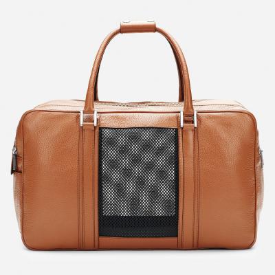 China Custom Viable Logo Pebble Leather Luxury Ladies Fashion Pet Carrier Travel Dog Weekender Bag For Women for sale