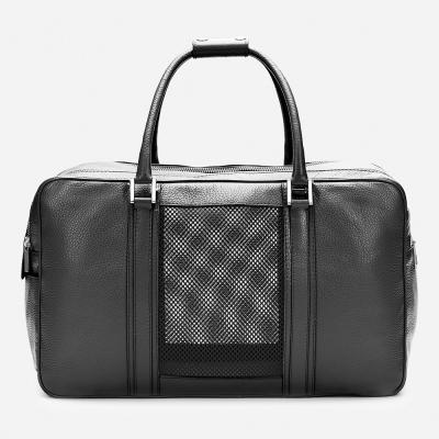 China Custom Viable Black Logo Pebble Leather Luxury Ladies Pet Carrier Women Travel Dog Duffel Bag for sale
