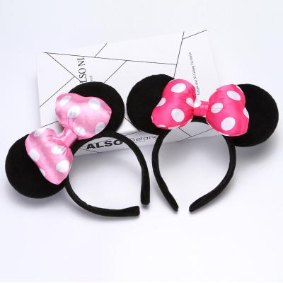 China Mickey Mouse Ears Headband And Hair Decoration Bow for sale