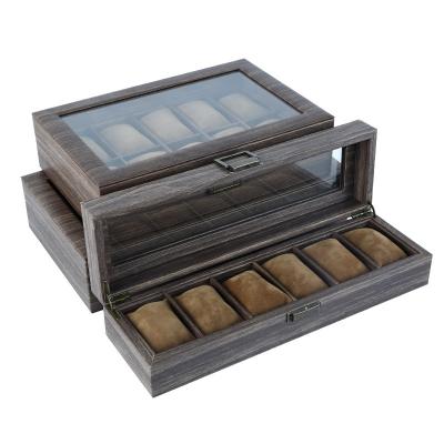 China Luxury Organizer Watches Storage Boxes Stain Retro Version Watch Storage Wooden Watch Display Case Wood Wholesale for sale