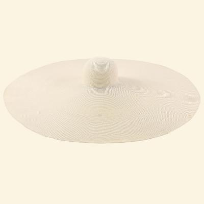 China Custom Fashion Striped Women's Bikini Leisure Vacation Beach Sun Shading Folding Cornice Hat for sale