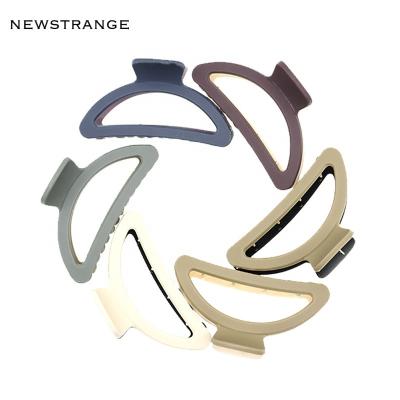 China New Decor Design Fashion Hair Claw Clips Stylish Double Colors Moon Hair Claw Clips Large Matte Shark Hair Claw Clamps For Woman Girls for sale