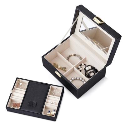 China Guarda-joias de Logo Leather Gift Box Leather do Silkscreen com fechamento à venda