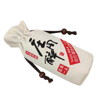 China 1 regalo de lino del lazo de la tela de la botella empaqueta para el ODM del OEM del vino en venta