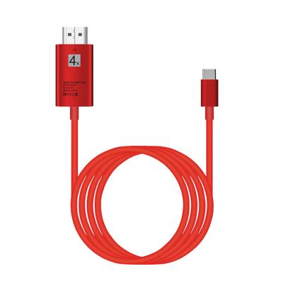 China Vnew Hot Selling Multimedia High Speed Red/Gray/White 4K HDMI Cable 3D 60HZ to HDMI Type C for TV/computer for sale