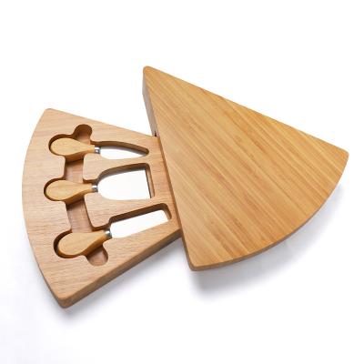China Sustainable Food Tray Bamboo Cheese Board Cheese Board Set Bamboo Charcuterie Board With Knives for sale