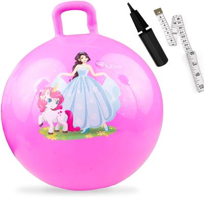China Pink children's toy bouncing ball with handle indoor and outdoor high-quality toys for sale