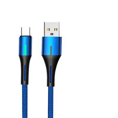China Mobile Phone USB Fast Charging Type-C Data Cable with LED Light for Mobile Phone for sale
