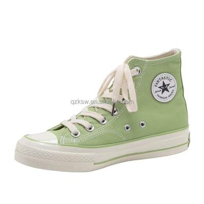 China Fashion Trend Top Sales Classic OEM Customized design high cut lace up Canvas lady's womens Sports Vulcanized Skateboard Shoes for sale