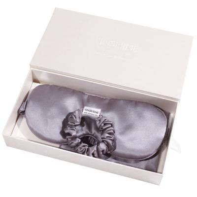 China Hair Decoration Accessories Silk Hair Scrunchies with Silk Sleep Mask Gift Pack Set - 100% Mulberry 6A Grade Silk Eye Mask for sale