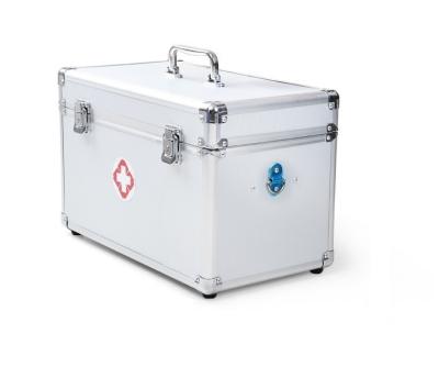China Large space with lock Aluminum medicine case first aid metal drug container for sale