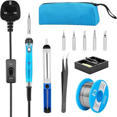 China Pencil Grip handskit 917 60W 240V UK plug switch Soldering Iron kit Adjustable Temperature welding repair set with soldering tools bag for sale