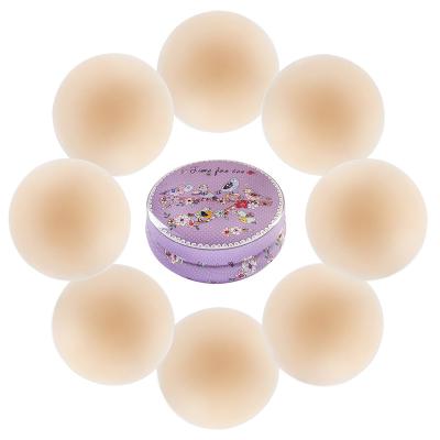 China Silicone Invisible Reusable Nipple Covers Ultrathin Invisible Waterproof Washable Breast Pies For Women Dress With Travel Box for sale