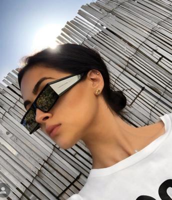 China Eyewear Glsses 2022 Fashion Pilot Women Men Resin Rectangle Sun Glasses Insist Oversized Clear Frame Shading Wrap Sunglasses for sale