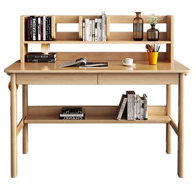 China Durable High End Modern Cheap Home Bedroom Study Furniture Solid Wood Book Desk Table With Storage for sale