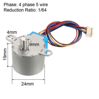 China Compact Miniature Stepper Motor 24BYJ48 8 mm 4 Phase 5 Wire Stepper Motor for sale