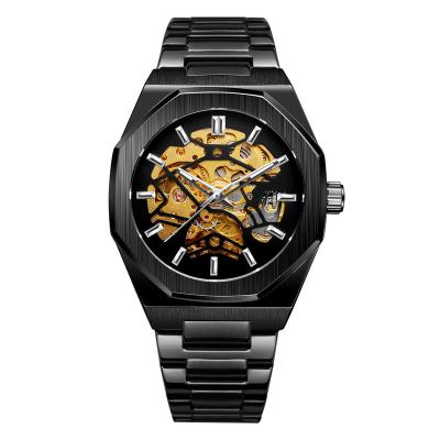 China Customized Customized Power Reserve Fashion Classic Logo Visible Luxury Wrist Stainless Steel Watches Men Automatic Luxury for sale