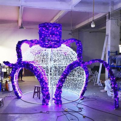 China Iron & LED Christmas Ball Custom Arches Outdoor Waterproof Decorative Lights Sculpt 2D 3D Christmas Theme Lights for sale