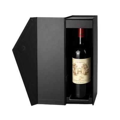 China Custom Simple Flat Foldable Magnetic Folding Rectangle Cardboard Paper Gift Packaging Magnet Wine Storage Box Handmade for sale