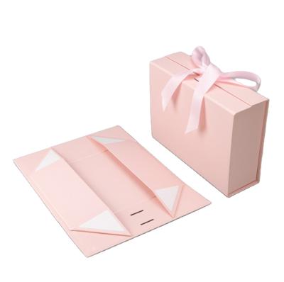 China Handmade Simple Magnetic Flat Storage Folding Rectangle Cardboard Cardboard Gift Packaging Paper Box for sale