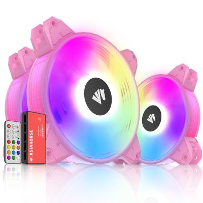 China AsiaHorse Magic-3pack High Quality Fan Computer Case Aluminum RGB Fan Light (Pink) for sale