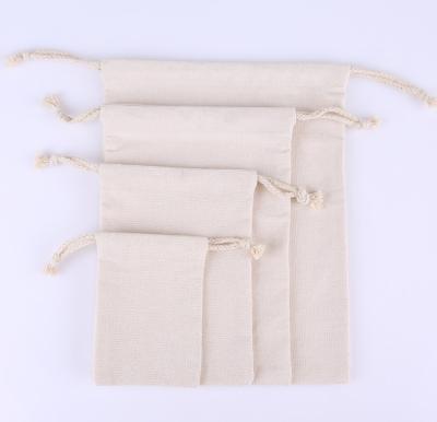 China Various Size Storage Cotton Canvas Bag Drawstring Bag Reusable Classic Single Cotton Drawstring Pouch for sale