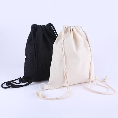China Best Wholesale Reusable Cheap Dust Bags Blank Cotton Canvas Drawstring Bag Backpack With Logo for sale