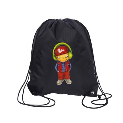 China Reusable Logo Bags 210D Polyester Drawstring Custom Sports Backpack Promotional Bag Polyester Custom Drawstring Bags for sale