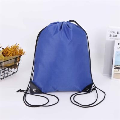 China Reusable Custom Drawstring Drawstring Backpack Christmas Drawstring Gym Promotion Black Logo Sports Bags Reusable Suction Nylon 210D Nylon Polyester for sale