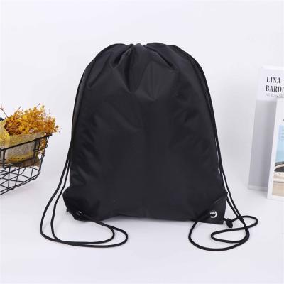 China Custom Drawstring Logo Printed Polyester Reusable Gym Bags Waterproof Gymsack Polyester Training Drawstring Bag for sale