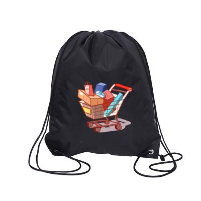 China Wholesale Custom Promotional Reusable Logo Printed Gym Storage Pouch Waterproof Nylon Polyester Small Gift Bags Drawstring Bag for sale