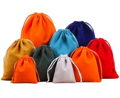 China Reusable Pink Velvet Fabric Jewelry Drawstring Pouch Bag For Ring Storage Velvet Bag Pouch for sale