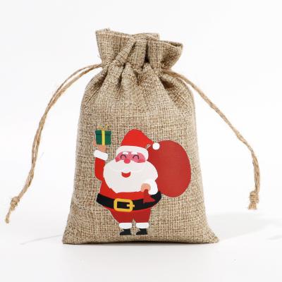 China Factory Wholesale High Quality Reusable Logo Drawstring Jute Burlap Pouch Gift Bag Canvas Bag Custom Printed Small Packing for sale