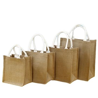 China Reusable Reusable Reusable Eco-Friendly Printing Custom Hessian Logo Bag Jute Beach Heavy Duty Tote Bag for sale