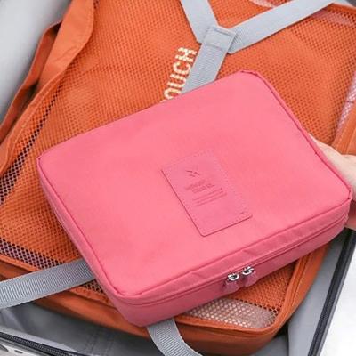 China Durable Promotional Polyester Cosmetic Reusable Zipper Bag Monogram Gifting Cosmetic Bags for sale
