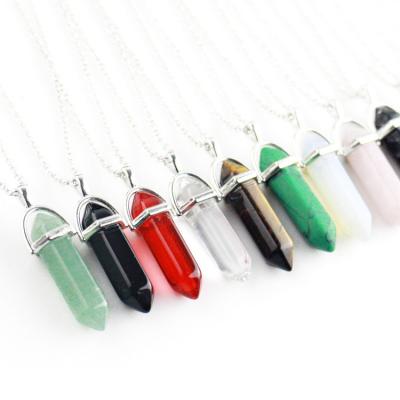 China Crystal Stone Hexagonal Charms Necklace pendant jewelry wholesale natural quartz healing 8466671 for sale