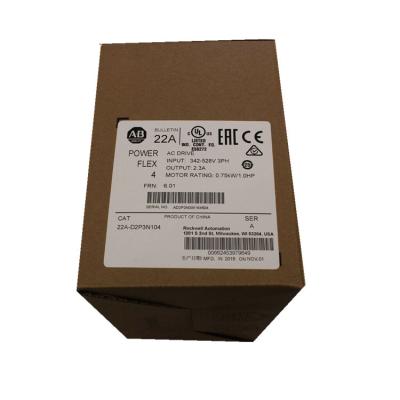 China New 22A-D2P3N104 0.75KW 380V Ect 100% industrial original powerflex 4 Allen Bradley inverter for sale