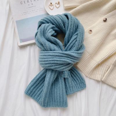 China Keeping Warm Fashion Women Store Large Oversized Knitted Acrylic Chunky Fluffy Scarf Winter Scarf for sale