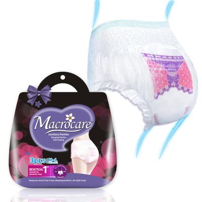 China Macrocare Hygiene Sanitary Napkin Super Absorbent Feminine Pants, Disposable Panties For Women After Delivery for sale