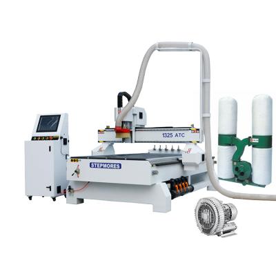 China Furniture Stepmores 4*8ft MACHINERY WOODWORKING Cabinet Furniture 3d 1325ATC CNC Router ATC for sale