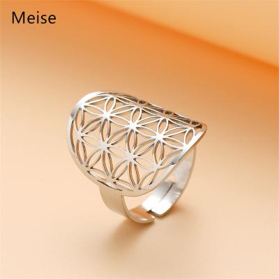 China Stainless Steel Ring Yiwu Coqi MS0012 Cavity Casual / Sports Ring Jewelry Flower of Life for sale