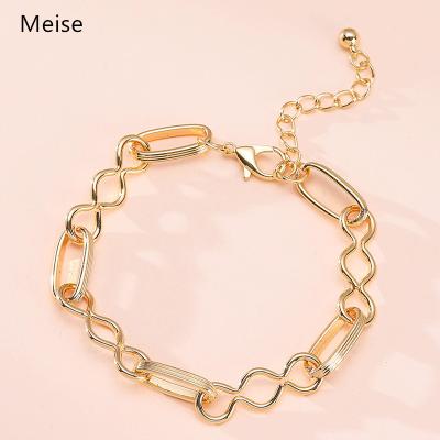 China Super BOHEMIA Yiwu Coqi YY612 September Gold Plated Chunky Hollow Link Chain Circle Chain Bracelet Statement Bracelet for sale
