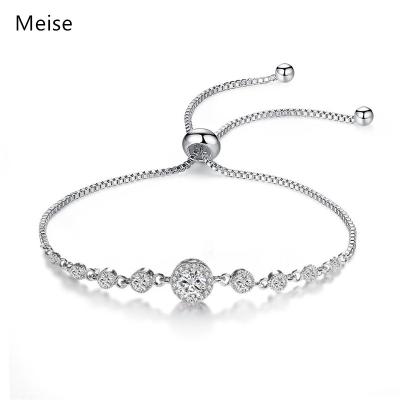 China Yiwu Coqi YY605 Classic Exquisite Simple Access Case Platinum Plated Chain YY605 For Women Gift Diamond Zircon Bracelet for sale
