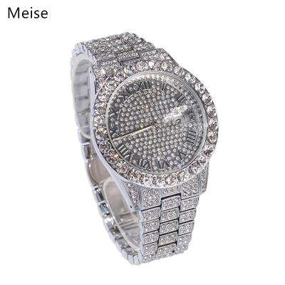 China New Yiwu Coqi YY219 day/date high-end waterproof diamond watch fashion punk quartz watches hip-hop watch for sale