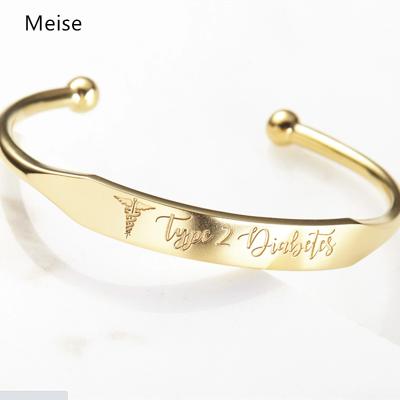 China Other Yiwu Coqi ZZ72 Personalized Stainless Steel Medical Cuff Bracelet for sale