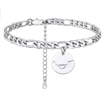 China Other Yiwu Coqi Zodiac Anklet Stainless Steel Custom Name Anklet for sale