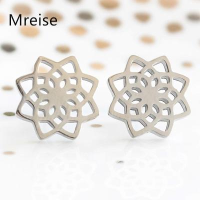 China Yiwu Coqi Geometric Casual/Sporty Stainless Steel Stud Earrings Flower Life Earrings for sale