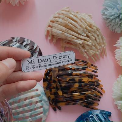 China High quality design color boutique 4mm thickness fashion acetate mixed comb for women and girls for sale