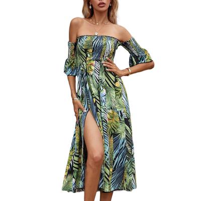 China Non-stretch Apparel Manufacturers Sun Casual Bubbled Women Drop Split Dresses For Women for sale