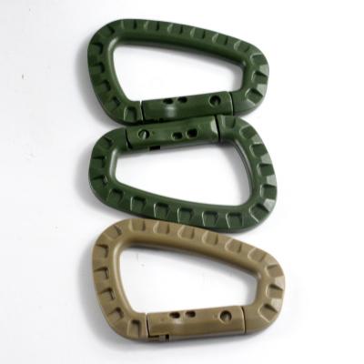 China US Initial Payment Tactical D-Ring Molle Clip Keychain Lightweight Plastic Carabiner for sale